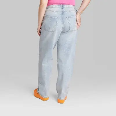 Women's Super-High Rise Distressed Straight Jeans - Wild Fable Wild FableBullseye Deals