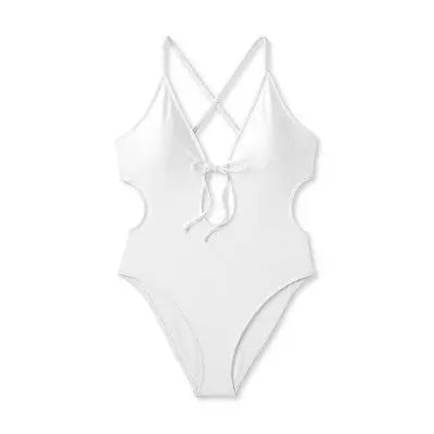Women's Tie-Front Plunge One Piece Swimsuit - Shade & Shore Shade & ShoreBullseye Deals