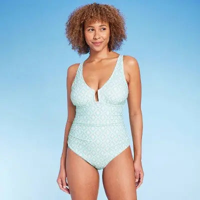 Women's U-Wire One Piece Swimsuit - Shade & Shore ight Geo Print Shade & ShoreBullseye Deals