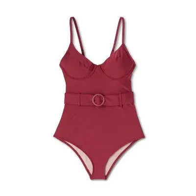 Women's Underwire Belted One Piece Swimsuit - Shade & Shore Shade & ShoreBullseye Deals