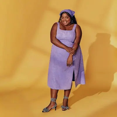 Women's Violet Sleeveless Corset Denim Dress - Future Collective with Gabriella - Secondipity