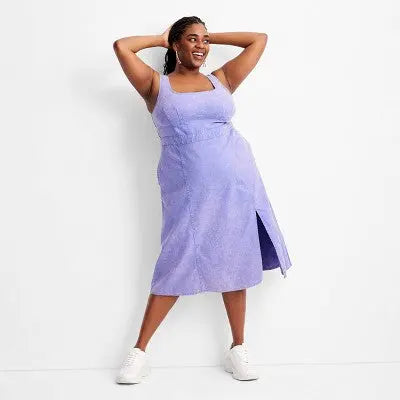 Women's Violet Sleeveless Corset Denim Dress - Future Collective with Gabriella - Secondipity