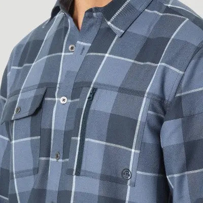 Wrangler Men's Regular Fit ATG Plaid Long Sleeve Button-Down Shirt WranglerBullseye Deals