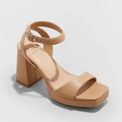 Yvette Platform Heels - A New Day 3.75-Inch Block Heel Open Toe Ankle Strap - Secondipity