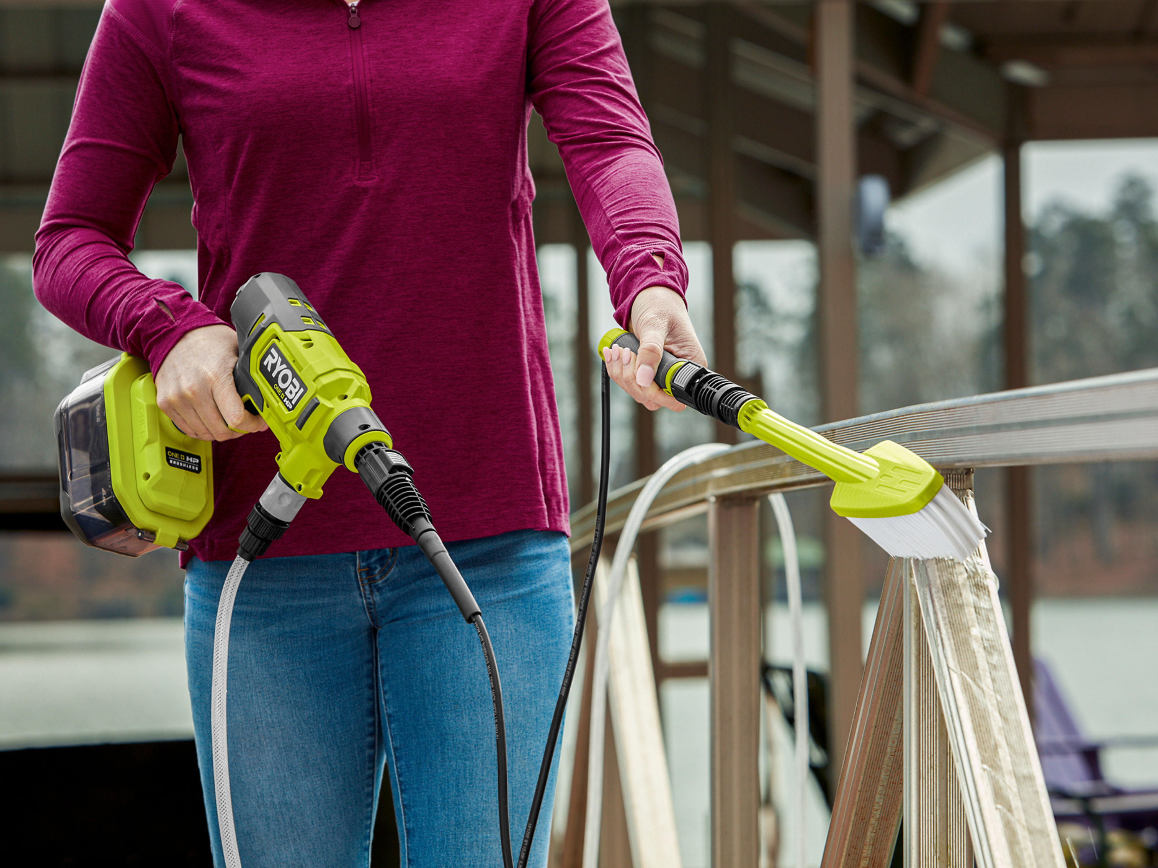 Open Box -  RYOBI ONE+ HP 18V Brushless EZClean 600 PSI 0.7 GPM Cordless Cold Water Power Cleaner (Tool Only) RYOBIBullseye Deals