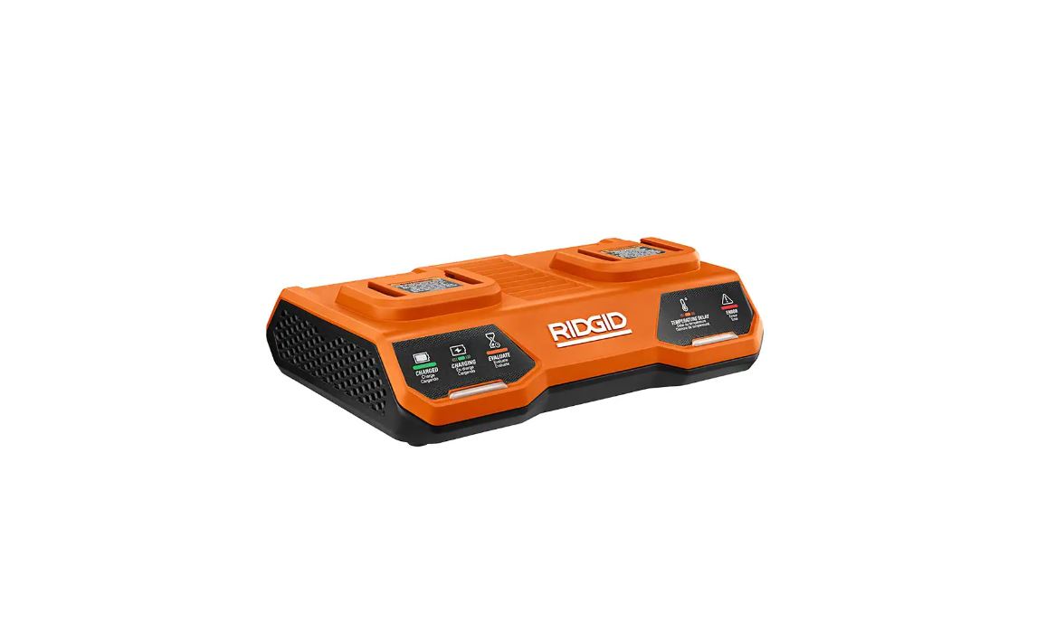 Open Box -  RIDGID 18V Lithium-Ion Dual Port Parallel Charger (Tool Only)