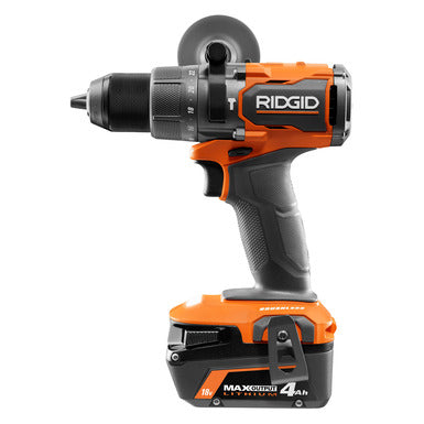 Open Box -  RIDGID 18V Brushless Cordless 1/2 in. Hammer Drill/Driver Kit with 4.0 Ah MAX Output Battery, 18V Charger, and Tool Bag