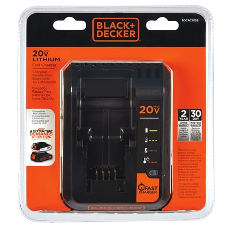 Open Box -  BLACK+DECKER Lithium-Ion Battery Fast Charger, BDCAC202B