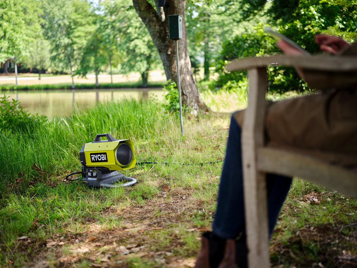 Open Box - ONE+ 18V Cordless Hybrid Forced Air Propane Heater (Tool Only), RYOBI Green