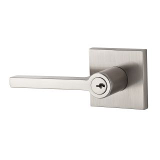 Open Box - Baldwin ENSQUCSR150 Square Single Cylinder Keyed Entry Door Lever Set with Contemporary Square Rose