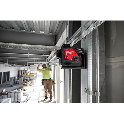 Open Box -  Milwaukee M12 12-Volt Lithium-Ion Cordless Green 250 ft. 3-Plane Laser Level Kit with One 4.0 Ah Battery, Charger and Case