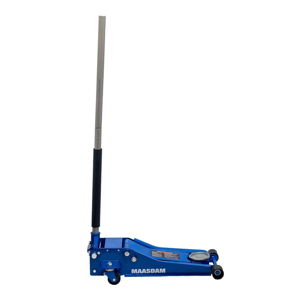 Open Box -  3-Ton Low Profile Car Jack with Quick Lift in Blue MaasdamBullseye Deals