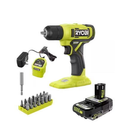 Open Box -  RYOBI ONE+ 18V Cordless 3/8 in. Drill/Driver Kit with (1) 2.0 Ah Battery  Charger & 28-Piece Screwdriving Driving Bit Set