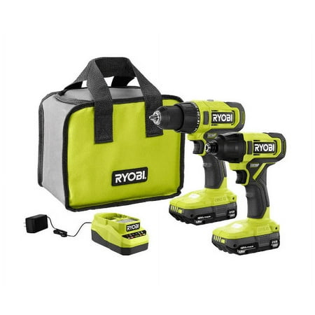 RYOBI ONE+ 18V Cordless 2-Tool Combo Kit with Drill/Driver  Impact Driver  (2) 1.5 Ah Batteries  and Charger