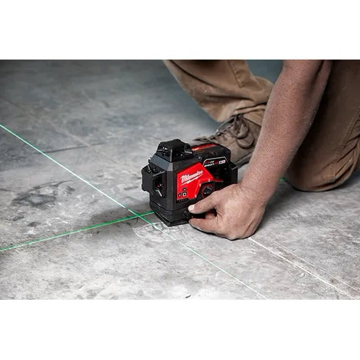 Open Box -  Milwaukee M12 12-Volt Lithium-Ion Cordless Green 250 ft. 3-Plane Laser Level Kit with One 4.0 Ah Battery, Charger and Case