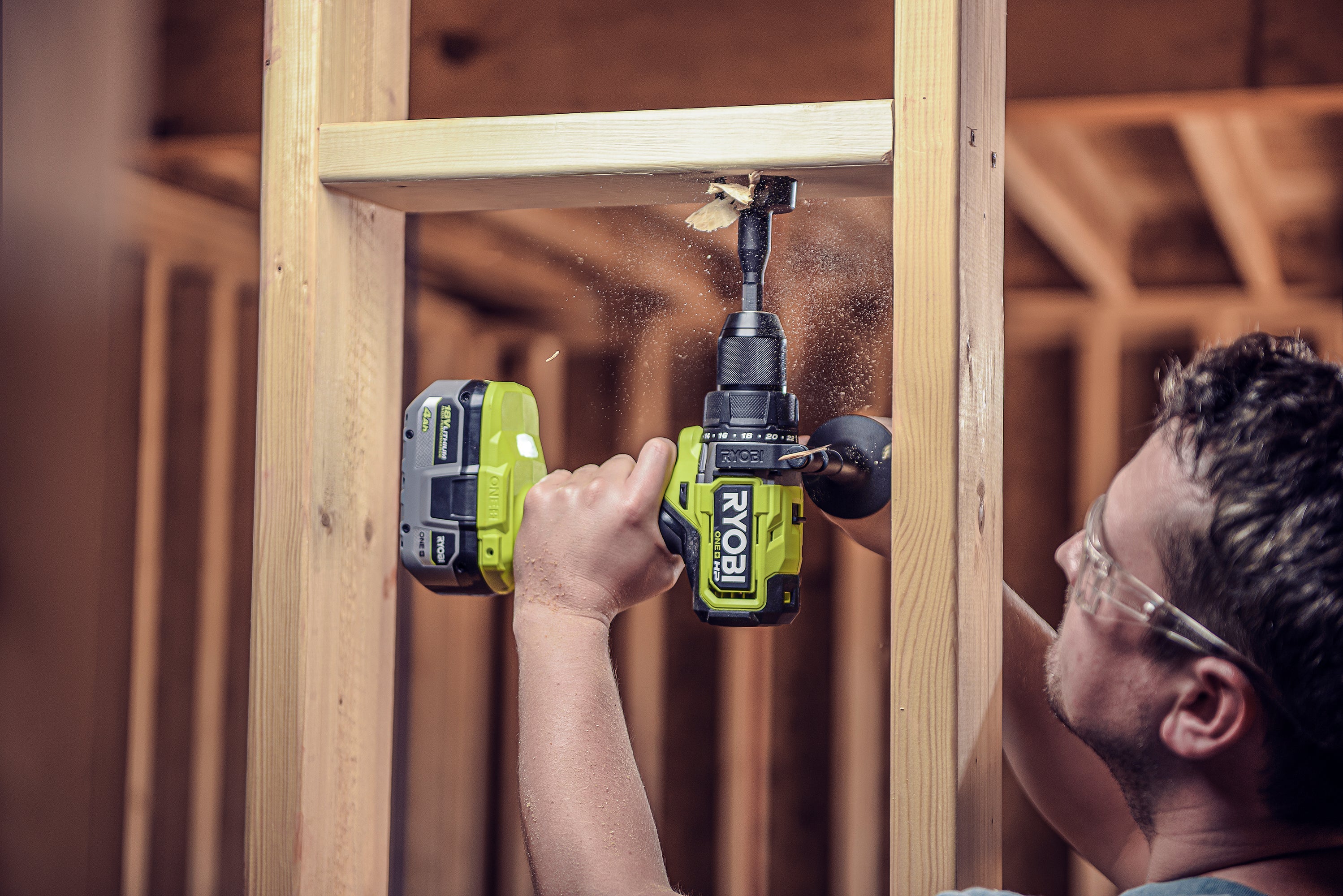 Open Box -  RYOBI ONE+ HP 18V Brushless Cordless 1/2 in. Hammer Drill Kit with (1) 4.0 Ah High Performance Battery, Charger, and Tool Bag RYOBIBullseye Deals