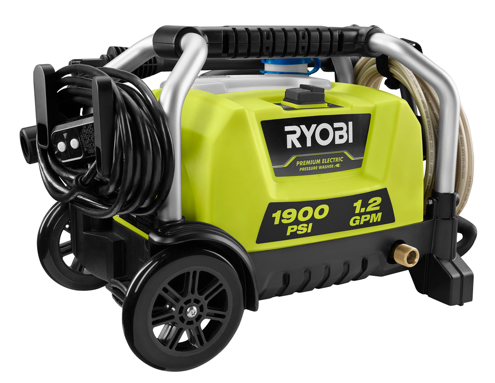 Used - RYOBI 1900 PSI 1.2 GPM Cold Water Wheeled Electric Pressure Washer