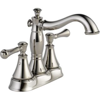 Open Box - Delta 2597LF-PNMPU Cassidy Centerset Bathroom Faucet with Pop-Up Drain Assembly - Includes