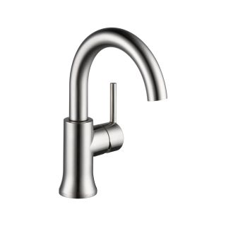 Open Box - Delta 559HA-SS-DST Trinsic Single Hole Bathroom Faucet with Push Pop-Up Drain Assembly - Includes