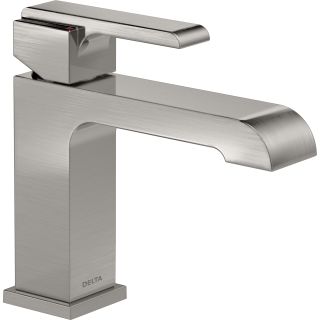 Open Box - Delta 567LF-SSLPU Ara Single Hole Bathroom Faucet with Optional Base Plate - Includes  - Less Drain Assembly