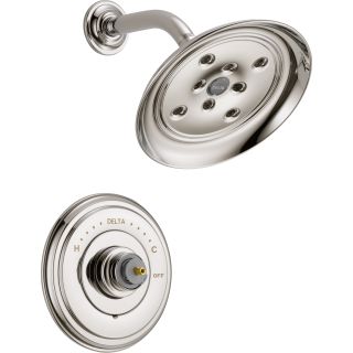 Open Box - Delta T14297-PNLHP Cassidy Monitor 14 Series Single Function Pressure Balanced Shower Trim Package with H2Okinetic Shower Head - Handle and Rough-In Valve Sold Separately