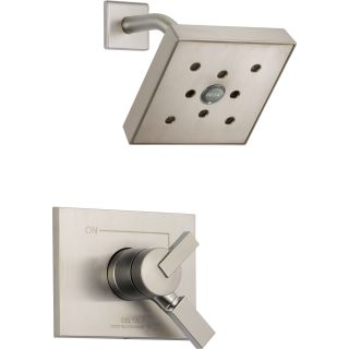 Open Box - Delta T17253-SSH2O Vero Monitor 17 Series Dual Function Pressure Balanced Shower Trim Package with H2Okinetic Shower Head and Integrated Volume Control - Less Rough-In Valve