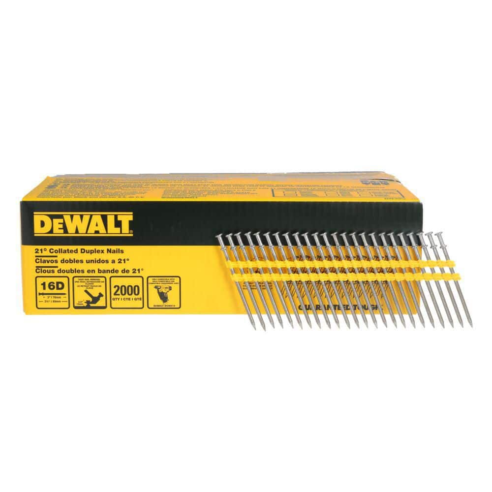 Open Box -  3-1/2 in. x 0.131 in. 21° Collated Bright Finish Duplex Nails (2000-Pack)