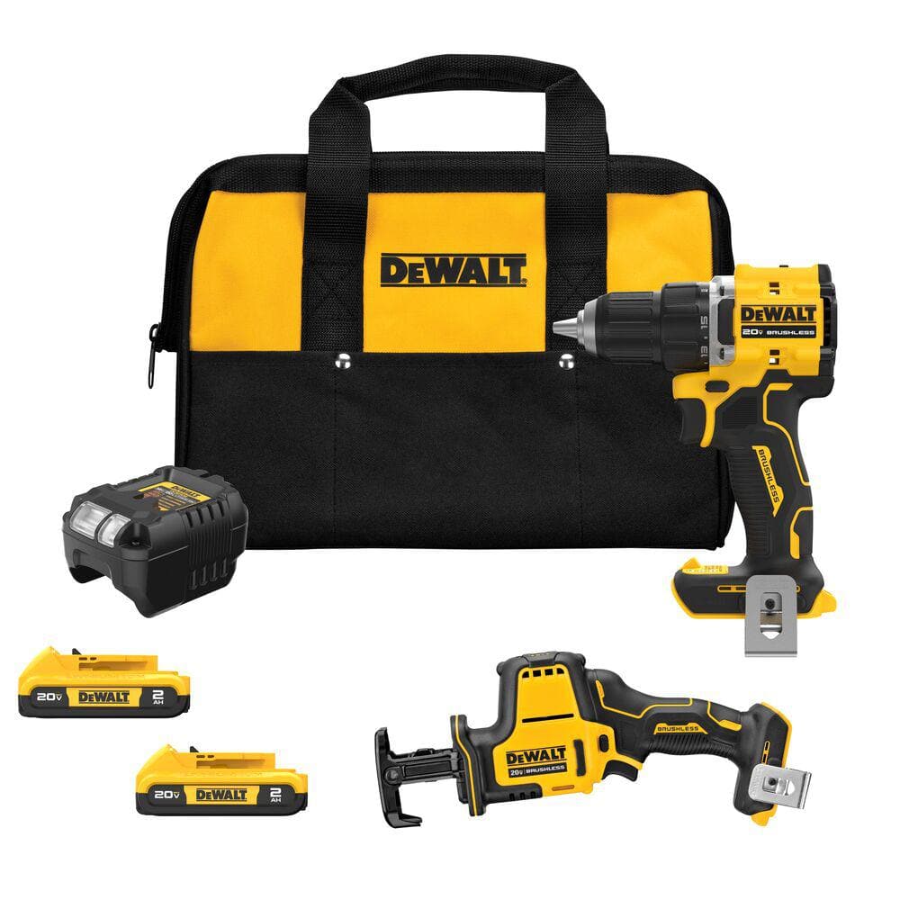 Open Box -  ATOMIC 20V MAX Lithium-Ion Cordless 2-Tool Combo Kit with 2-Batteries, Charger and Bag DEWALTBullseye Deals