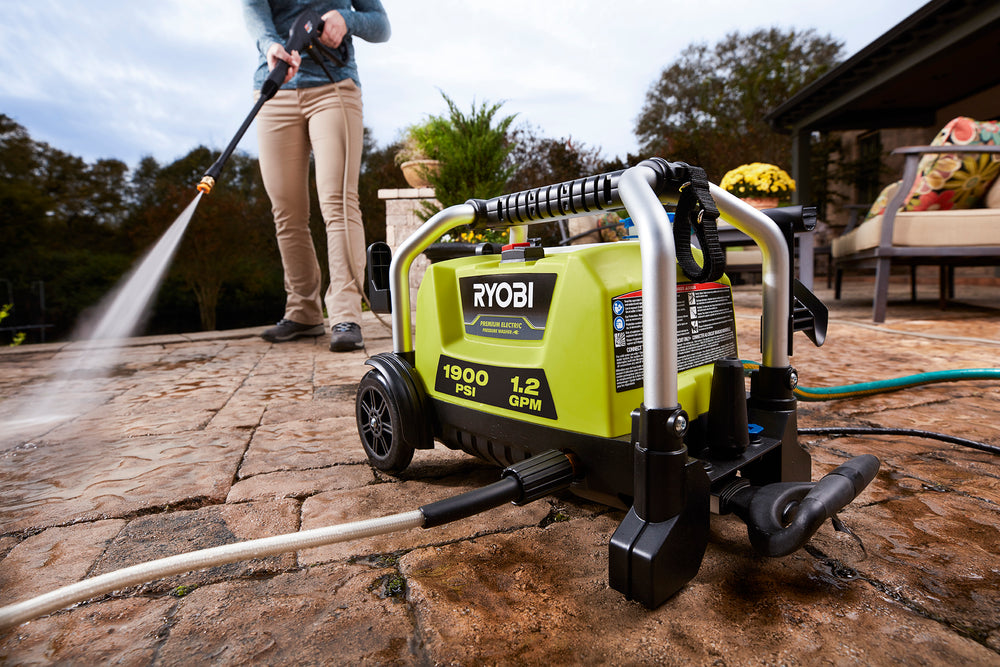 Used - RYOBI 1900 PSI 1.2 GPM Cold Water Wheeled Electric Pressure Washer