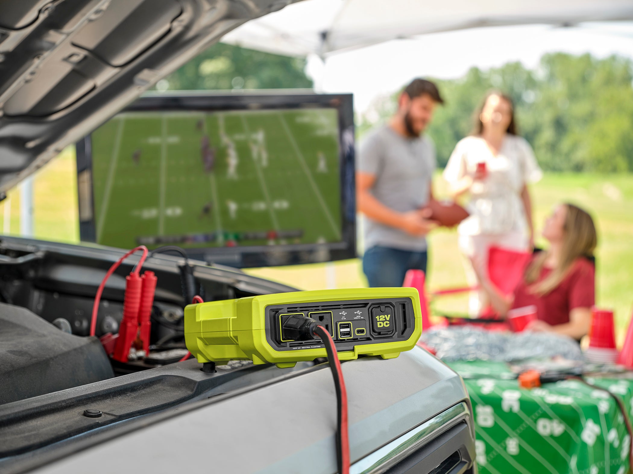 Open Box -  RYOBI ONE+ 18V 800-Watt Max 12V Automotive Power Inverter with Dual USB Ports