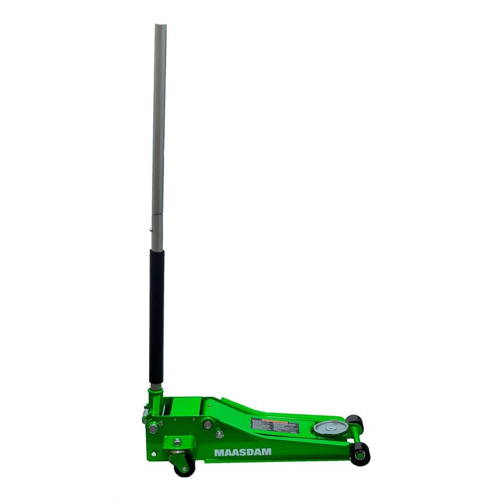Open Box -  3-Ton Low Profile Car Jack with Quick Lift in Green MaasdamBullseye Deals