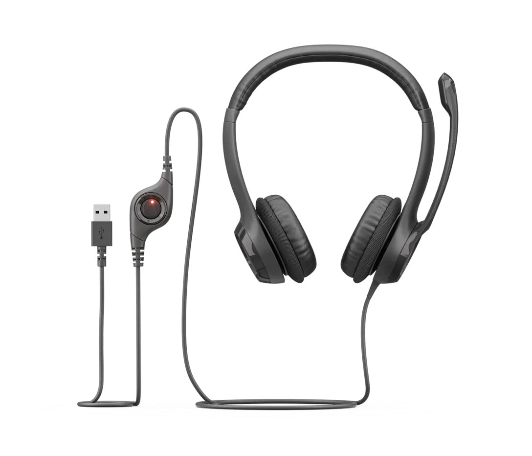 Refurbished - Logitech H390 USB Headset with Noise-Cancelling Microphone - 16 Pack