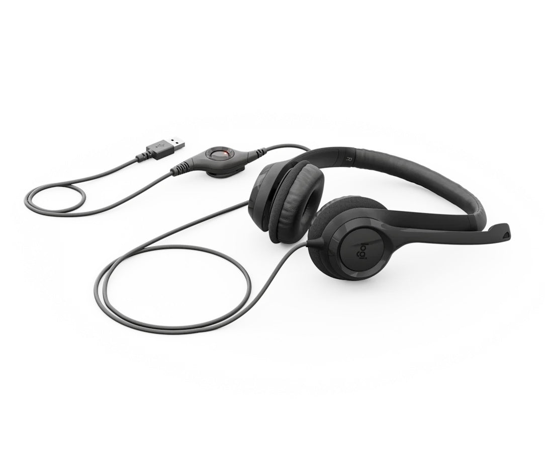 Refurbished - Logitech H390 USB Headset with Noise-Cancelling Microphone - 16 Pack