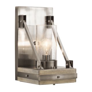 Open Box - Kichler 43436CLP Colerne Single Light 15" Tall Wall Sconce with Seedy Glass Cylinder Shade