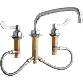 Open Box - Elkay LK800AT10T4 6-1/2" ADA Single Hole Concealed Deck Utility Faucet with 10" Reach Arc Tube Spout and 4" Blade Handles