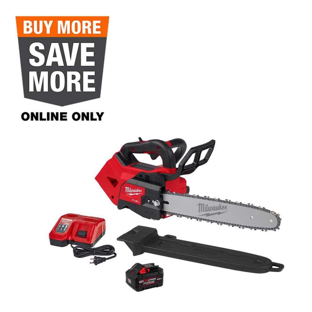 Open Box - M18 FUEL 14 in. 18V Lithium-Ion Brushless Battery Top Handle Chainsaw Kit with 8.0 Ah Battery & Rapid Charger MilwaukeeBullseye Deals
