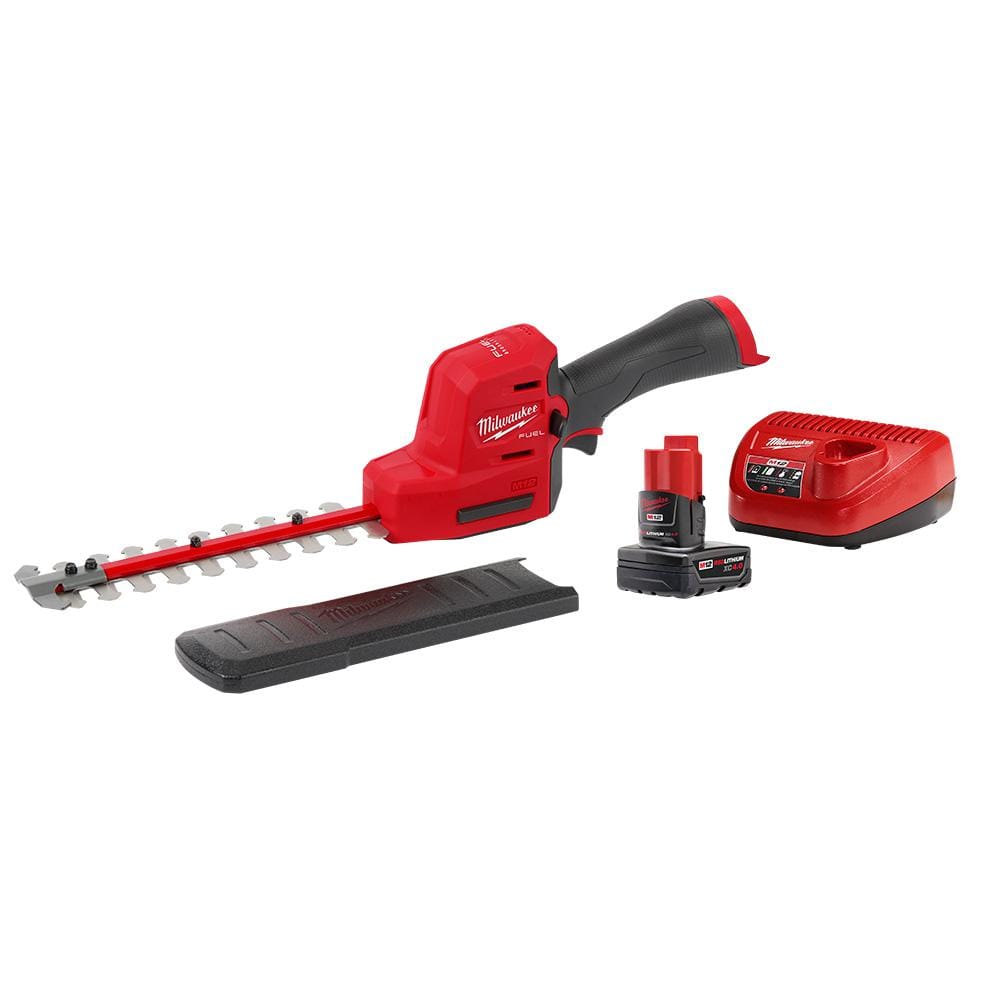 Open Box - Milwaukee M12 FUEL 8 in. 12-Volt Lithium-Ion Brushless Cordless Hedge Trimmer Kit with 4.0 Ah Battery and Rapid Charger MilwaukeeBullseye Deals