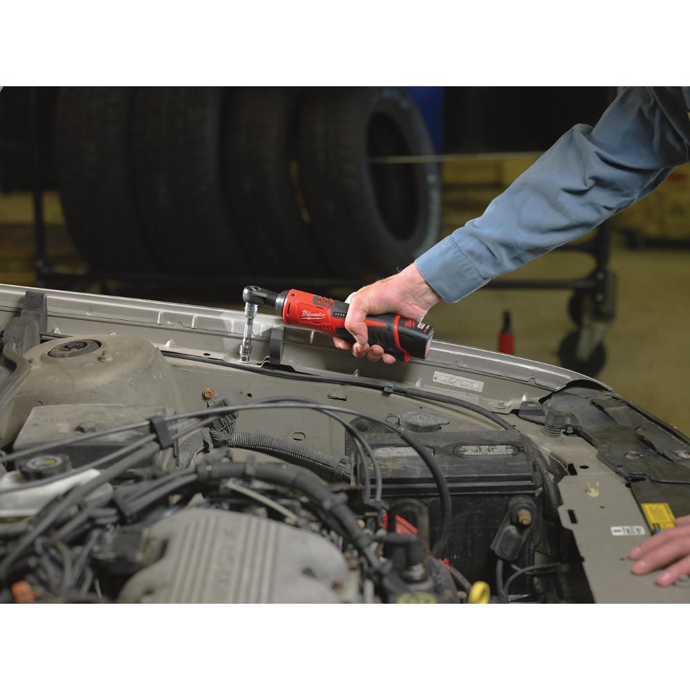 Open Box -  Milwaukee 2457-20 M12 12-Volt Lithium-Ion Cordless 3/8 in. Ratchet (Tool-Only) MilwaukeeBullseye Deals