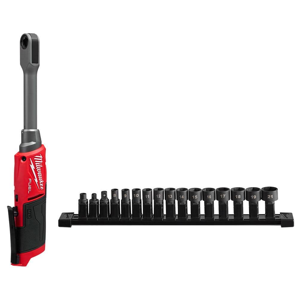 Milwaukee M12 FUEL INSIDER 12V Lithium-Ion Brushless Cordless 1/4 in. - 3/8 in. Extended Reach Box Ratchet (Tool-Only)