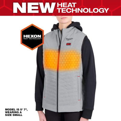 Used - Women's Medium M12 12-Volt Lithium-Ion Cordless Axis Gray Heated Vest Kit with (1) 2.0 Ah Battery and Charger