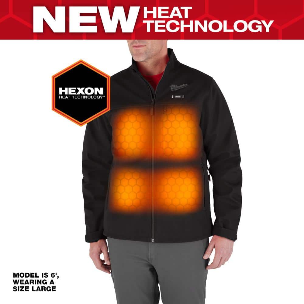 Open Box -  Men's Large M12 12-Volt Lithium-Ion Cordless Tough Shell Black Heated Jacket with (1) 3.0 Ah Battery and Charger MilwaukeeBullseye Deals
