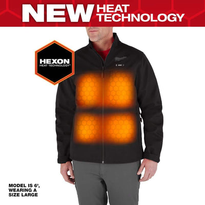 Used - Men's Medium M12 12-Volt Lithium-Ion Cordless Tough Shell Black Heated Jacket Kit with (1) 3.0 Ah Battery and Charger