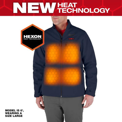 Used - Men's X-Large M12 12-Volt Lithium-Ion Cordless Tough Shell Navy Blue Heated Jacket with (1) 3.0 Ah Battery and Charger