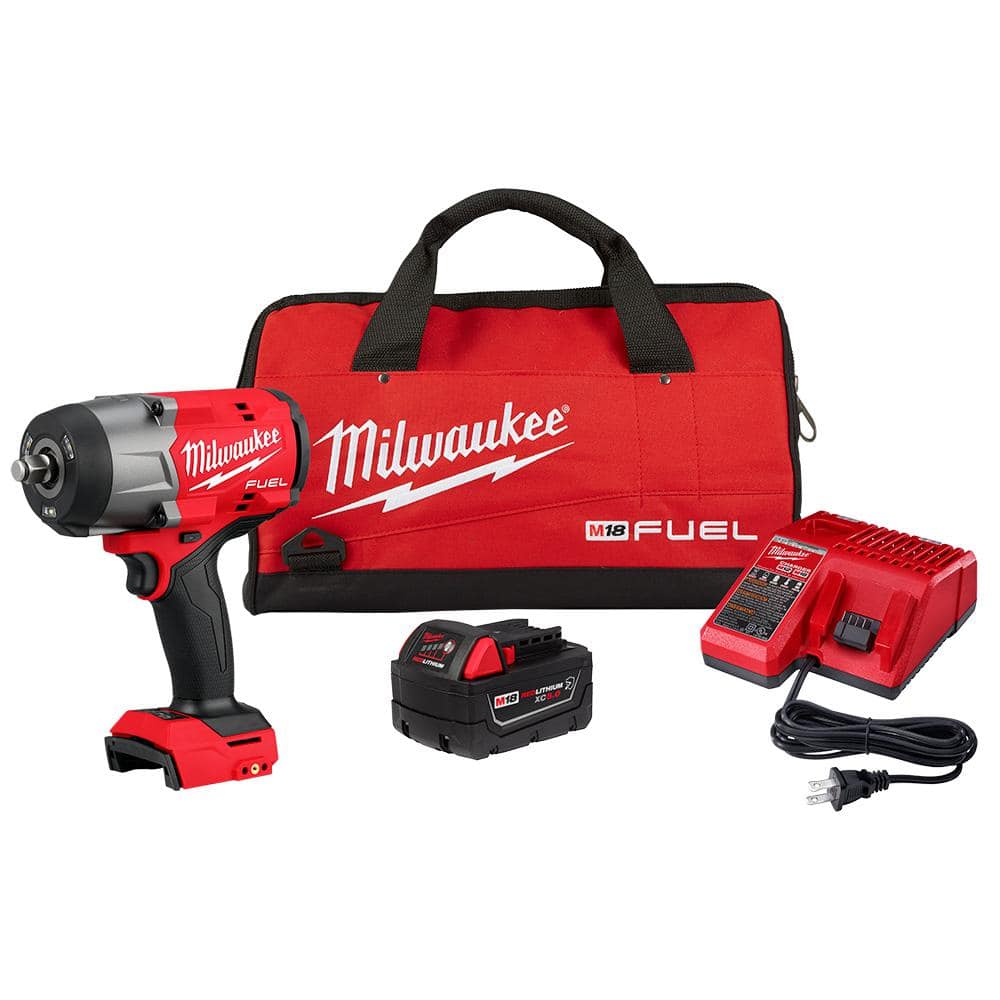 Open Box - Milwaukee M18 FUEL 18V Lithium-Ion Brushless Cordless 1/2 in. Impact Wrench w/Friction Ring Kit w/One 5.0 Ah Battery and Bag MilwaukeeBullseye Deals