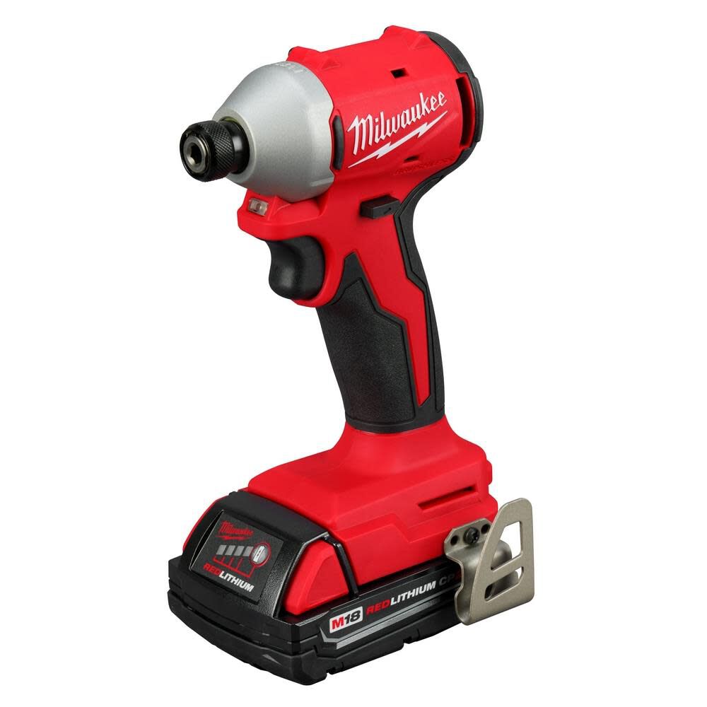 Open Box -  Milwaukee M18 18V Lithium-Ion Brushless Cordless 1/4 in. Impact Driver Kit with Two 2.0 Ah Batteries and Charger MilwaukeeBullseye Deals