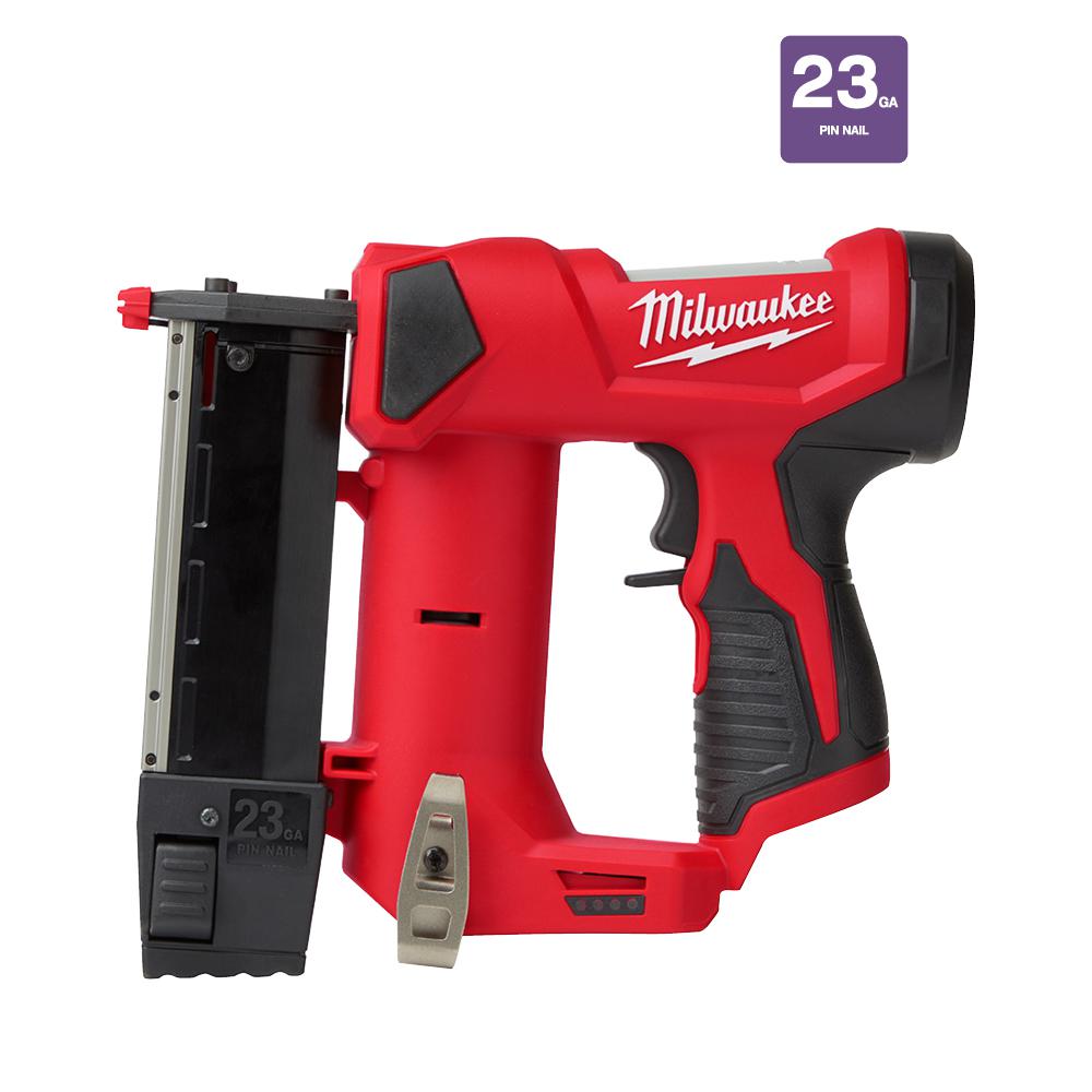 Open Box -  Milwaukee M12 12-Volt 23-Gauge Lithium-Ion Cordless Pin Nailer (Tool-Only)