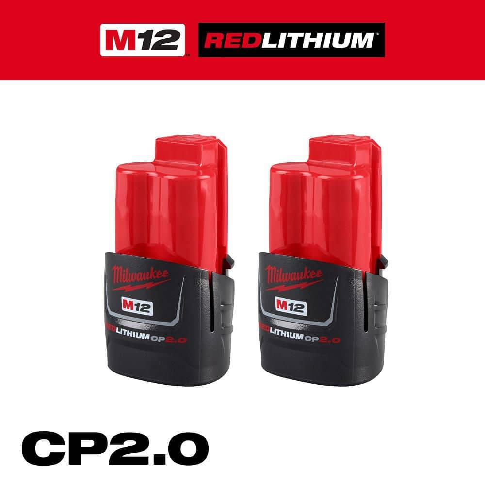 Open Box -  M12 12-Volt Lithium-Ion 2.0 Ah Compact Battery Pack (2-Pack) MilwaukeeBullseye Deals