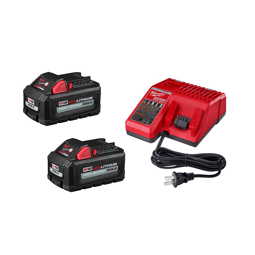Open Box -  Milwaukee M18 18-Volt Lithium-Ion High Output Starter Kit with Two 6.0 Ah Battery and Charger MilwaukeeBullseye Deals
