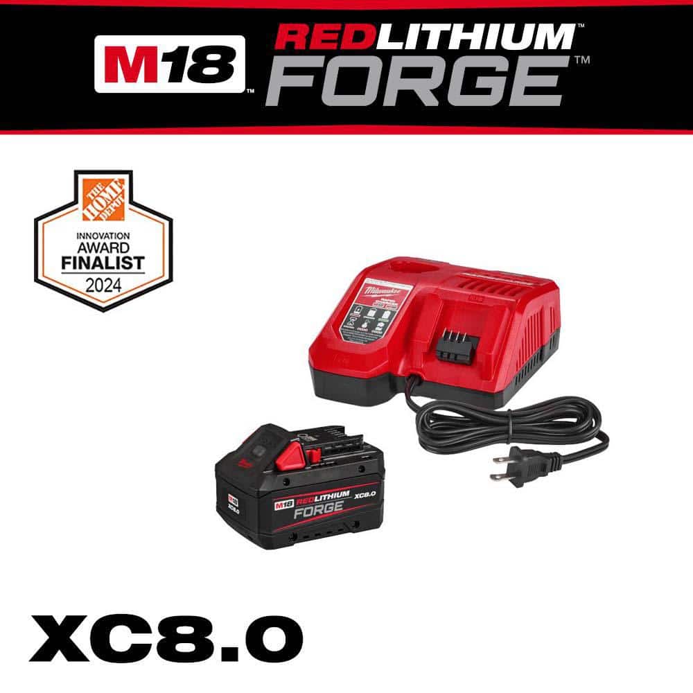 Open Box -  M18 18-Volt Lithium-Ion REDLITHIUM FORGE Starter Kit with 8.0Ah Battery and Rapid Charger