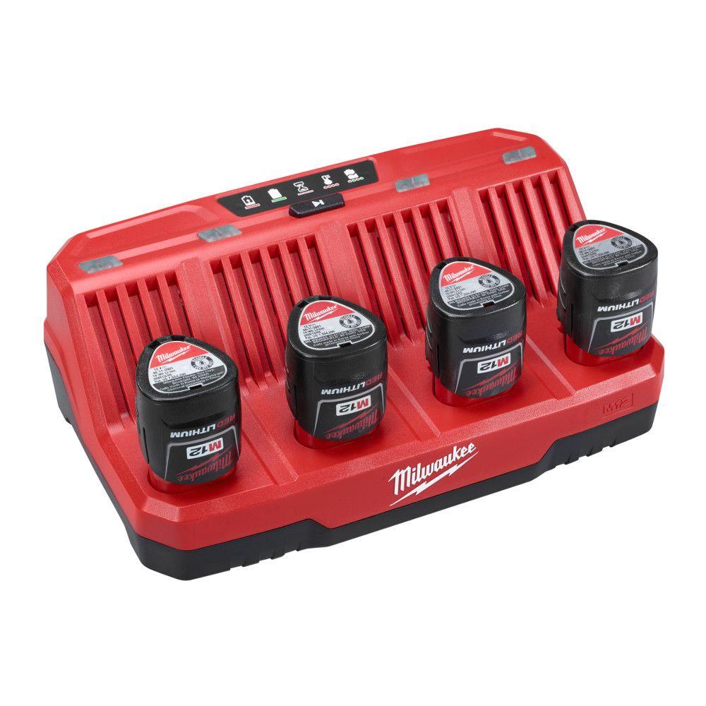 Open Box -  Milwaukee M12 12-Volt Lithium-Ion 4-Port Sequential Battery Charger MilwaukeeBullseye Deals